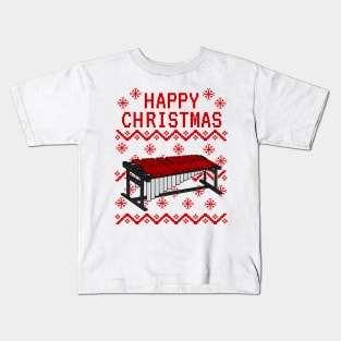 Marimba Ugly Christmas Marimbist Percussionist Musician Kids T-Shirt